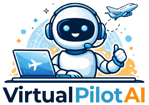 A VirtualPilotAI interface displaying lead generation options, encouraging visitors to book a free AI automation strategy call to streamline their business tasks.